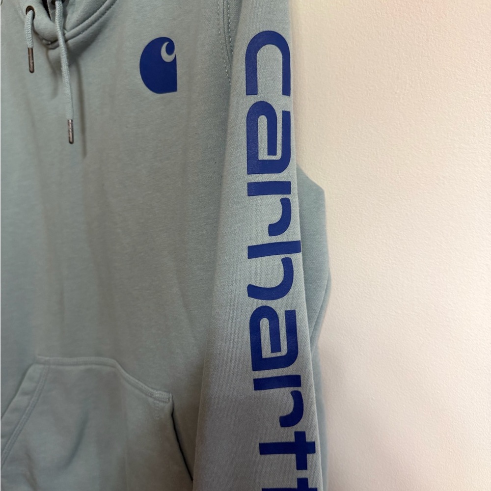 Carhartt women’s green logo hooded sweatshirt size Large - Picture 4 of 9
